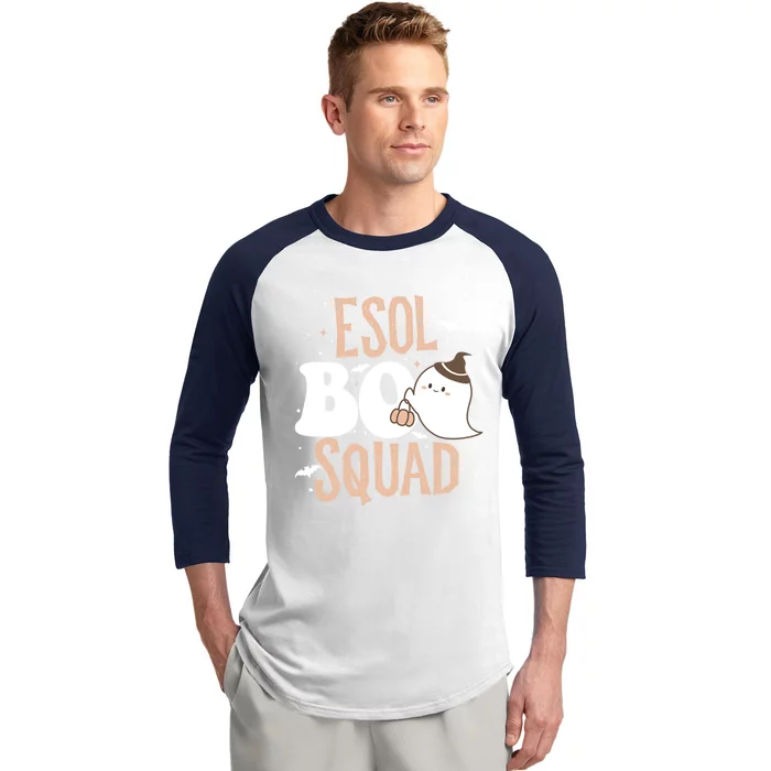 Funny Cute Halloween Esol Boo Squad Costume Teacher Gift Baseball Sleeve Shirt