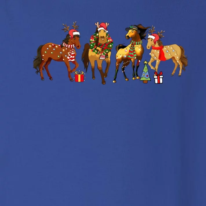 Funny Christmas Horse Santa Hat Christmas Horse Lover Gift Toddler Long Sleeve Shirt