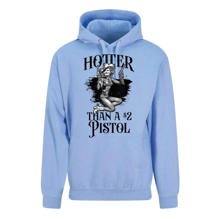 Funny Cowgirl Hotter Than A 2 Dollar Pistol Western Country Unisex Surf Hoodie