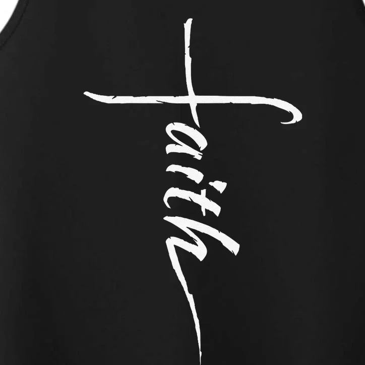 Faith Cross Inspirational Christian Religious Bible Performance Tank