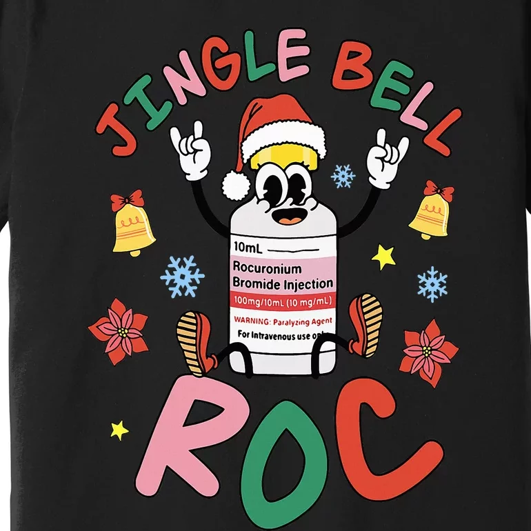 Funny CRNA ICU Nurse Jingle Bell ROC Anesthetist Christmas Premium T-Shirt