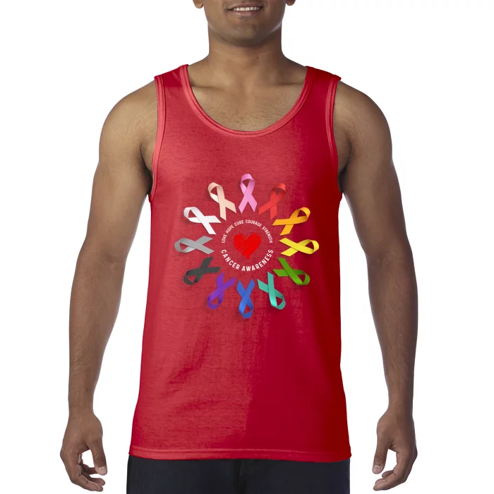 Fight Cancer In Multicolor Ribbons Tank Top