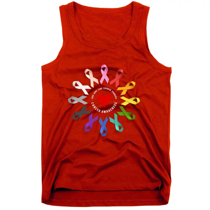 Fight Cancer In Multicolor Ribbons Tank Top