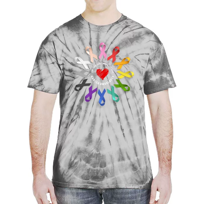 Fight Cancer In Multicolor Ribbons Tie-Dye T-Shirt