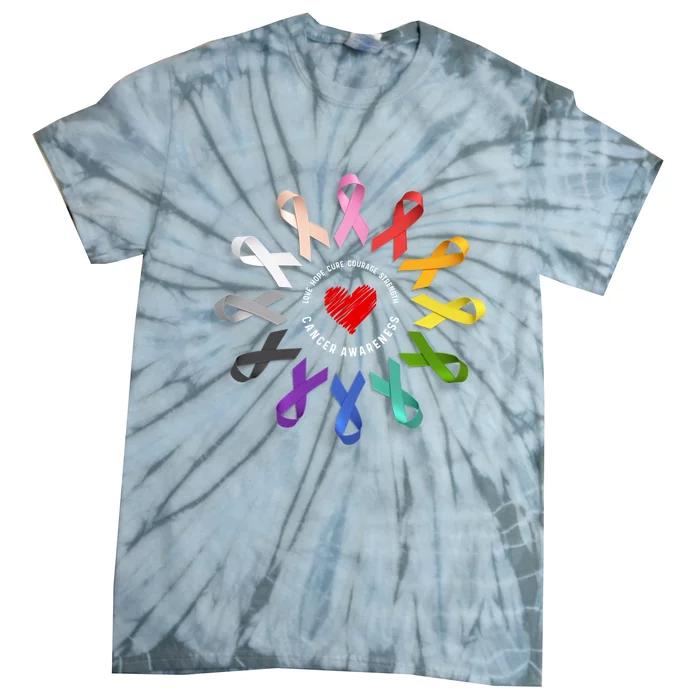 Fight Cancer In Multicolor Ribbons Tie-Dye T-Shirt