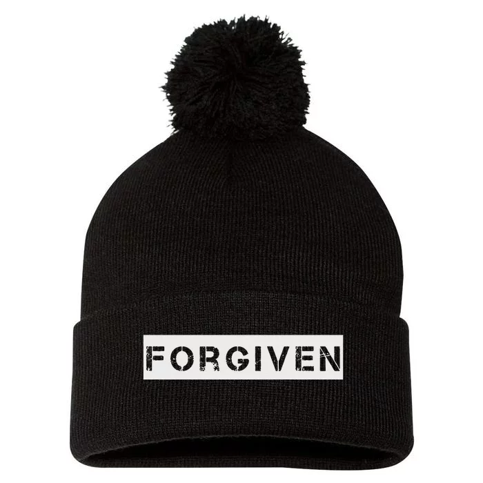 Forgiven Christian Inspirational Design For Men Women Pom Pom 12in Knit Beanie