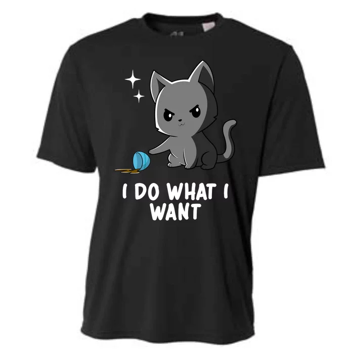 Funny Cat I Do What I Want Cooling Performance Crew T-Shirt