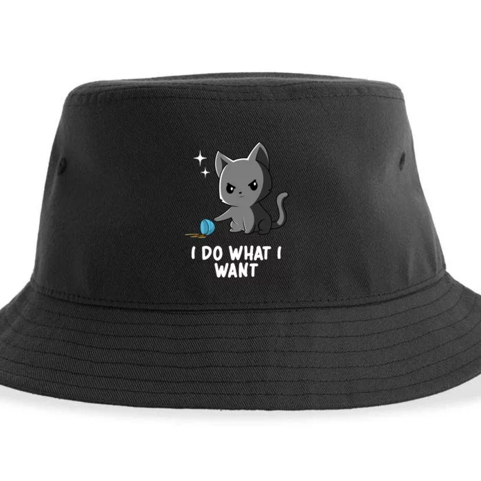 Funny Cat I Do What I Want Sustainable Bucket Hat