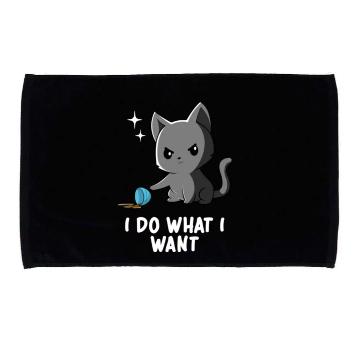 Funny Cat I Do What I Want Microfiber Hand Towel