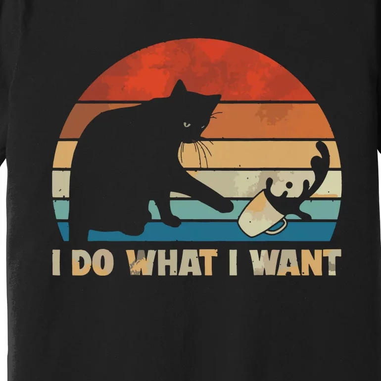 Funny Cat I Do What I Want Cat Premium T-Shirt