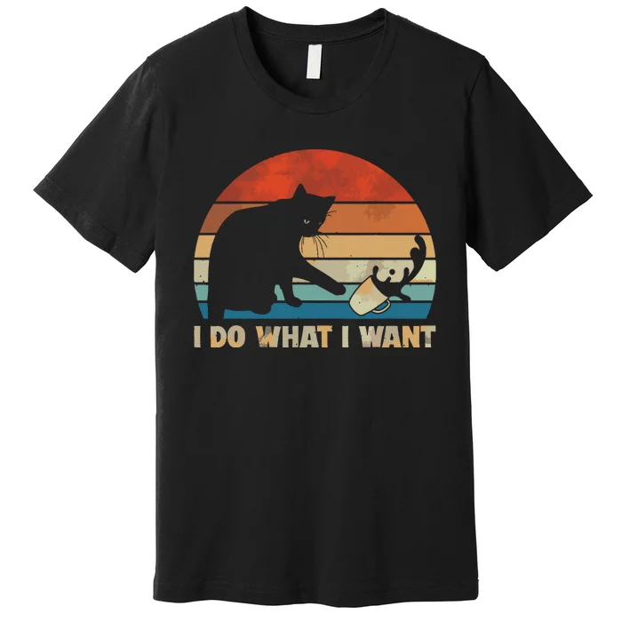 Funny Cat I Do What I Want Cat Premium T-Shirt