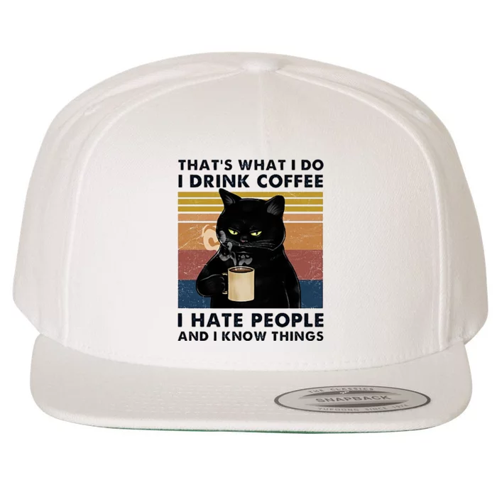 Funny Cat I Coffee Hate People And I Know Things Cat Gift Wool Snapback Cap