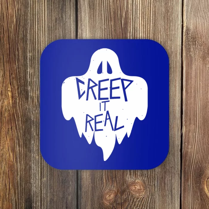 Funny Creep It Real Cool Ghost Halloween Men Womens Kids Coaster