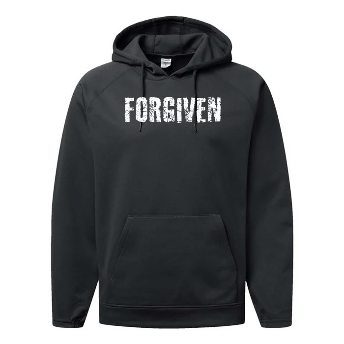 Forgiven Christian Inspirational Design Performance Fleece Hoodie