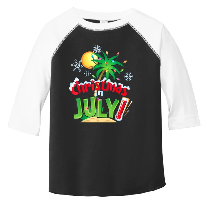 Funny Christmas In July Summer Beach Vacation Xmas Toddler Fine Jersey T-Shirt