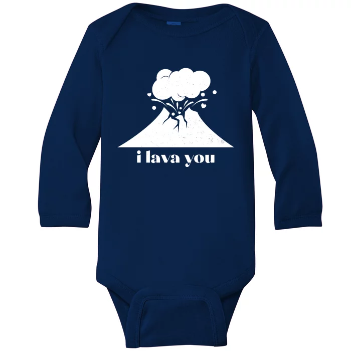 Funny Cute I Lava You Volcano Baby Long Sleeve Bodysuit