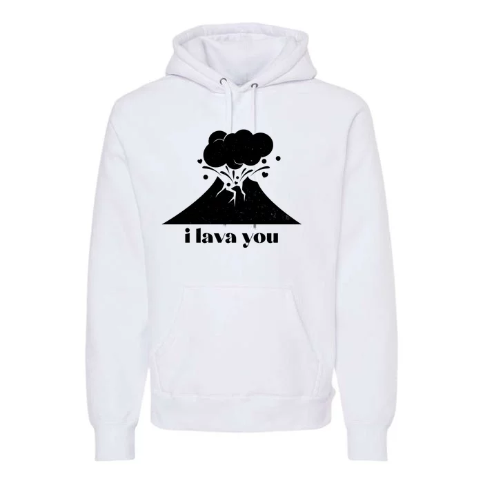 Funny Cute I Lava You Volcano Premium Hoodie