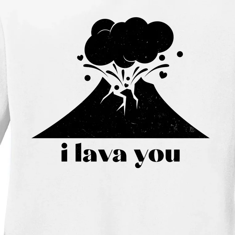 Funny Cute I Lava You Volcano Ladies Long Sleeve Shirt