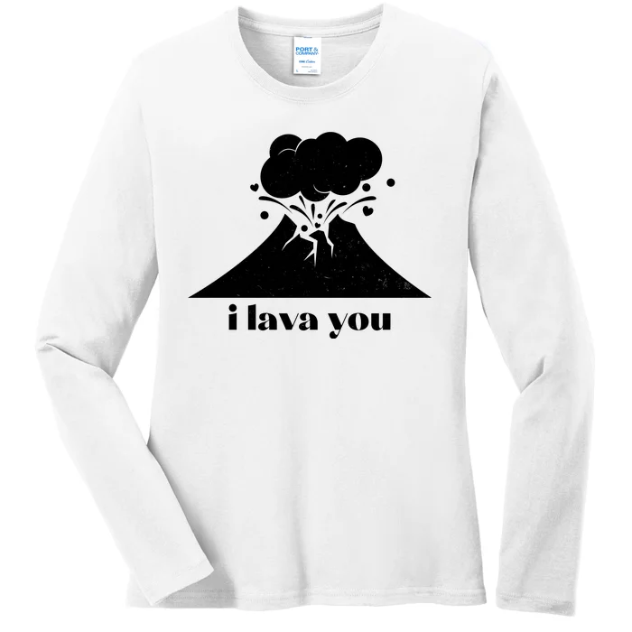 Funny Cute I Lava You Volcano Ladies Long Sleeve Shirt