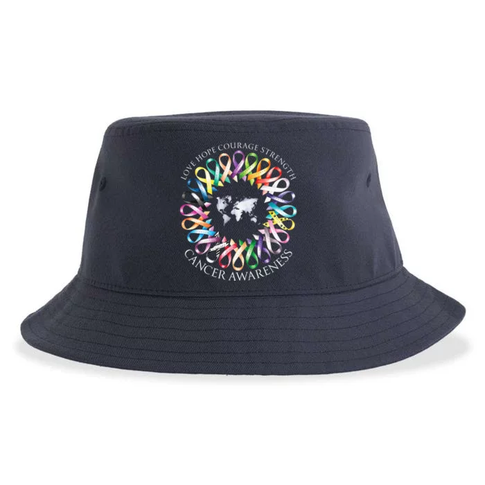 Fight Cancer In All Color Fight Cancer Feather Ribbons Sustainable Bucket Hat