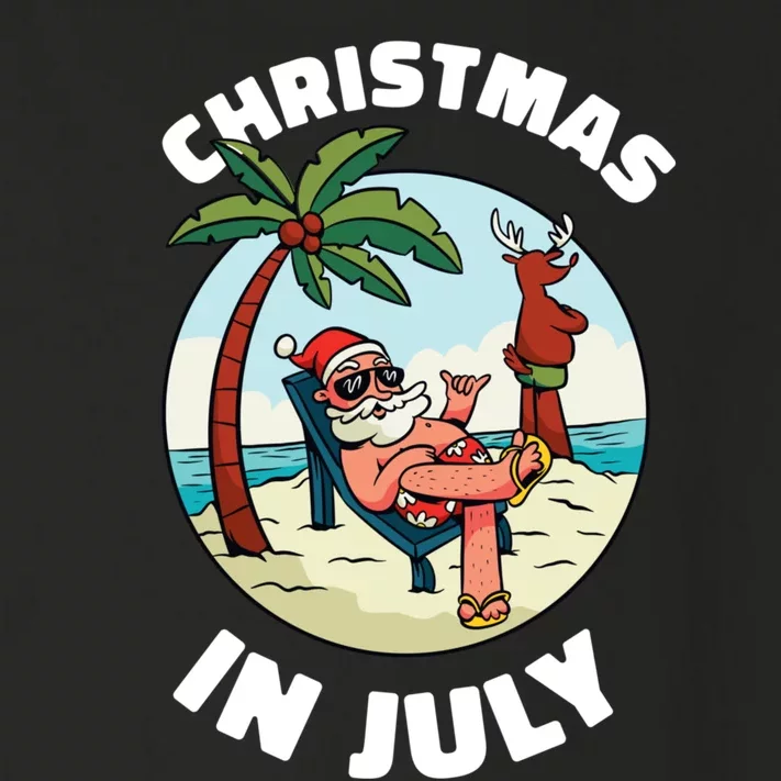 Funny Christmas In July Summer Santa On Beach Xmas Toddler Long Sleeve Shirt