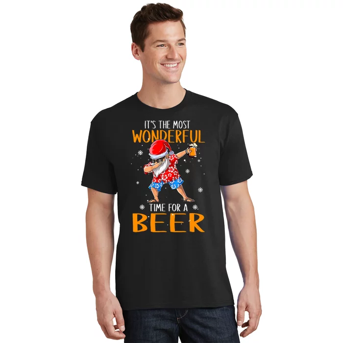 Funny Christmas In July Santa Hawaiian Wonderful Beer Lover T-Shirt