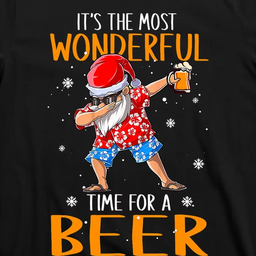 Funny Christmas In July Santa Hawaiian Wonderful Beer Lover T-Shirt