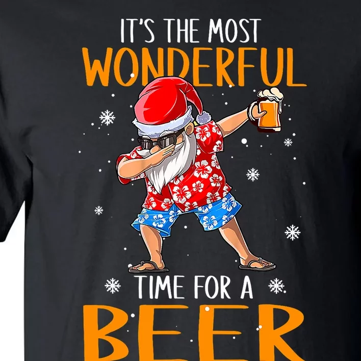 Funny Christmas In July Santa Hawaiian Wonderful Beer Lover Tall T-Shirt