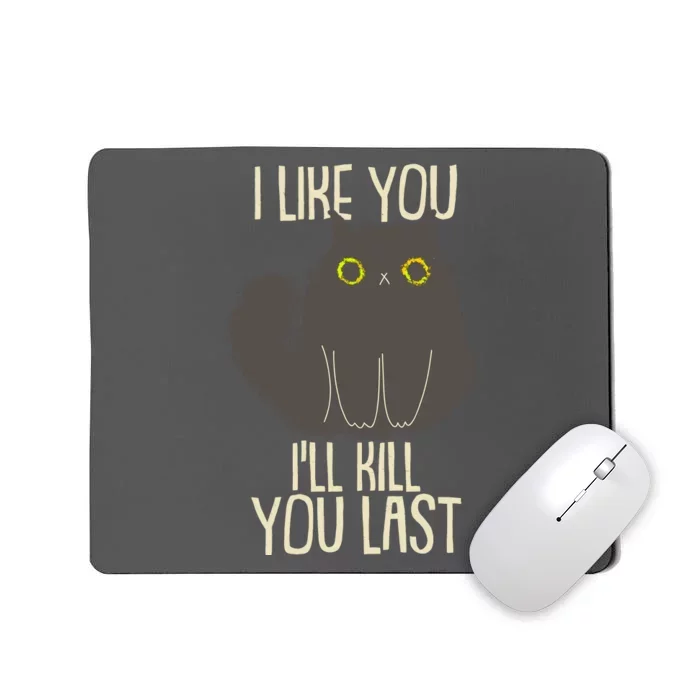 Funny Cat I Like You I'll Kill You Last Mousepad