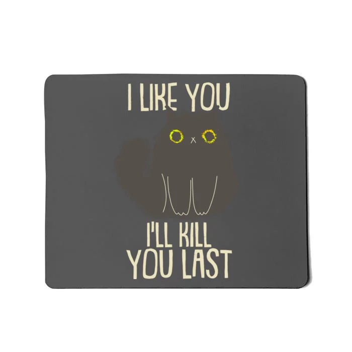 Funny Cat I Like You I'll Kill You Last Mousepad