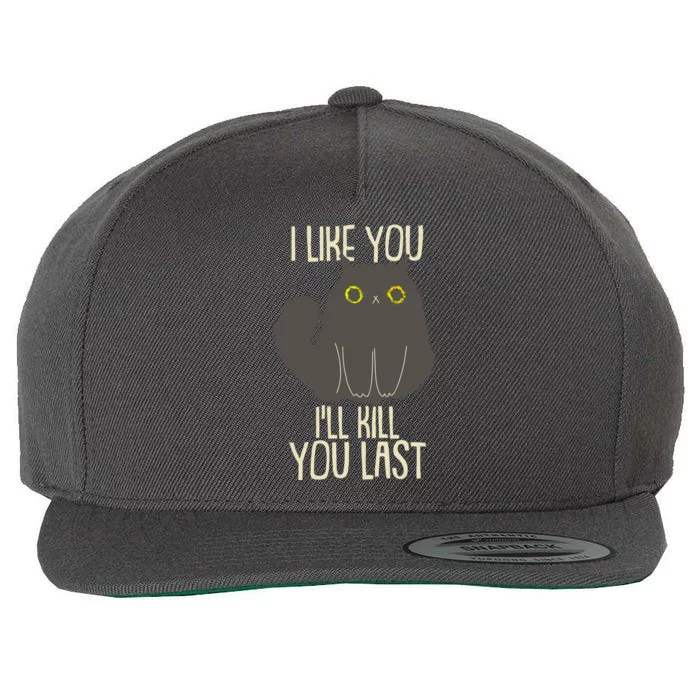 Funny Cat I Like You I'll Kill You Last Wool Snapback Cap