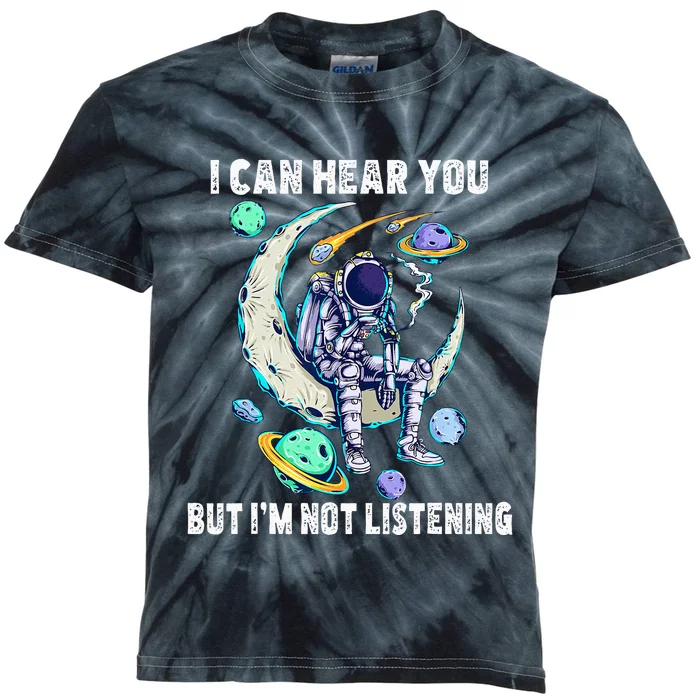 Funny Cat I Can Hear You But Im Listening Kids Tie-Dye T-Shirt