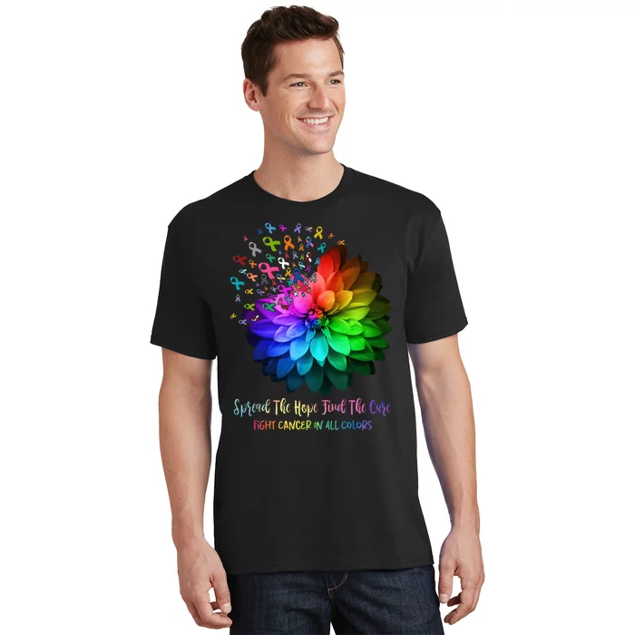 Fight Cancer In All Color Spread The Hope Find a Cure T-Shirt