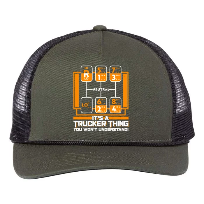 Funny Cool It's A Trucker Thing You Won't Understand 18 Speed Shift Retro Rope Trucker Hat Cap