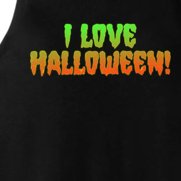 Funny Creepy I Love Halloween Ladies Tri-Blend Wicking Tank