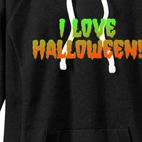 Funny Creepy I Love Halloween Women's Fleece Hoodie