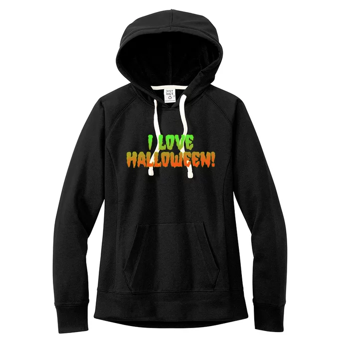 Funny Creepy I Love Halloween Women's Fleece Hoodie