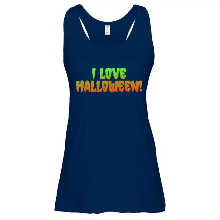 Funny Creepy I Love Halloween Ladies Essential Flowy Tank