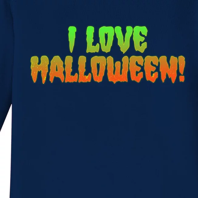 Funny Creepy I Love Halloween Baby Long Sleeve Bodysuit