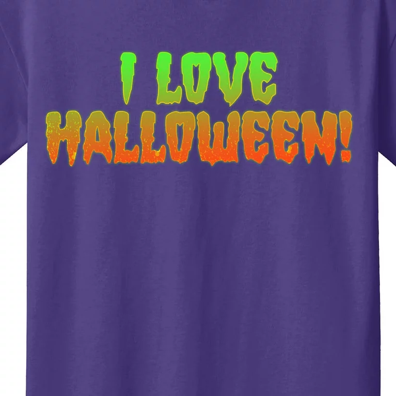 Funny Creepy I Love Halloween Kids T-Shirt