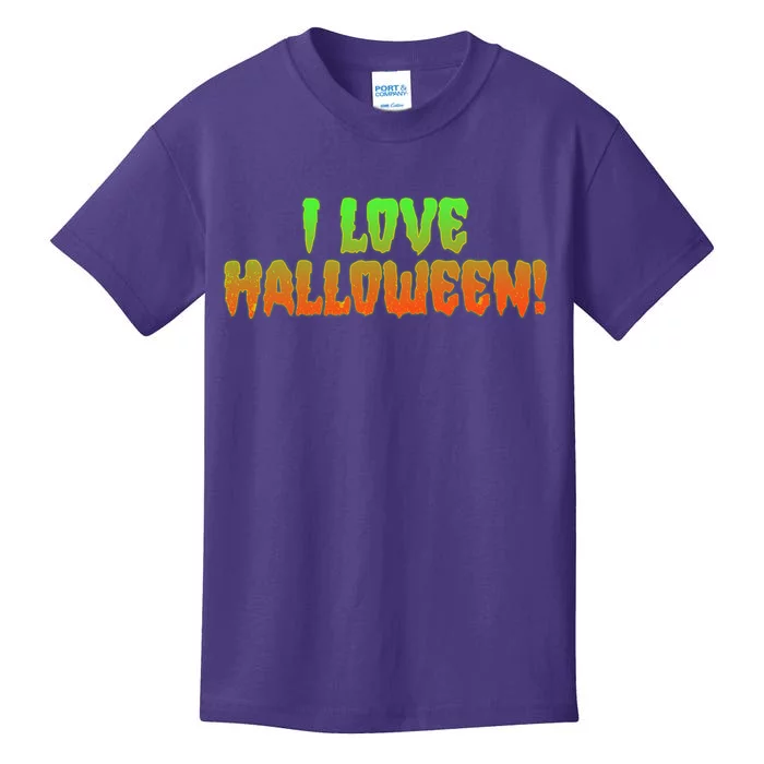 Funny Creepy I Love Halloween Kids T-Shirt