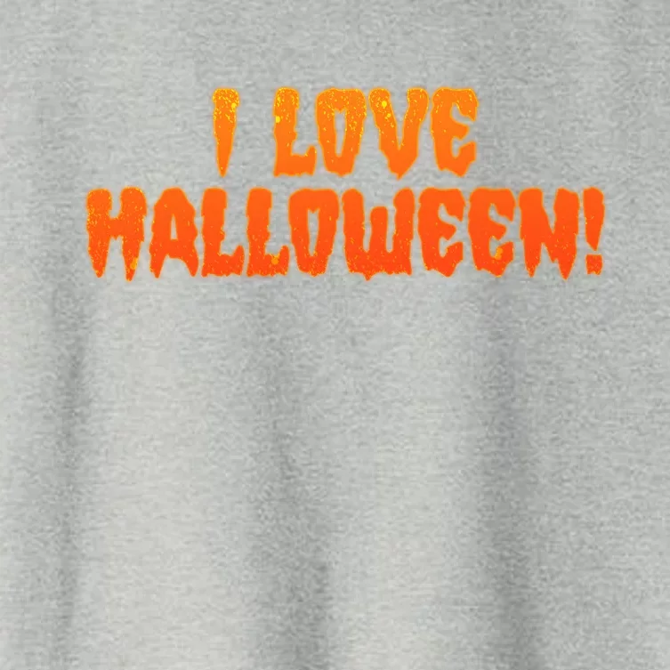 Funny Creepy I Love Halloween Women's Crop Top Tee