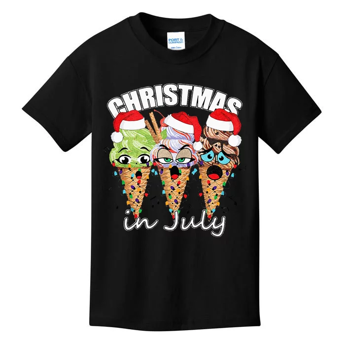 Funny Christmas in July Summer Icecream Kids T-Shirt