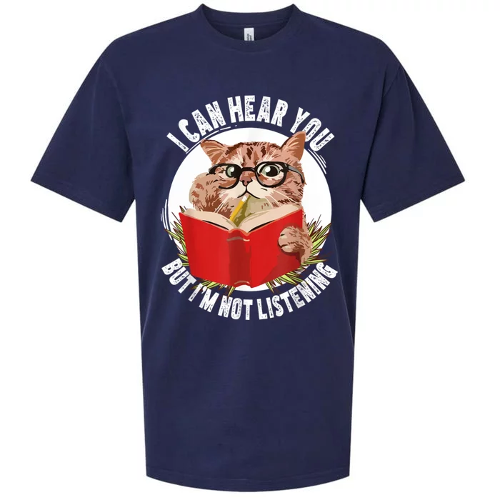 Funny Cat I Can Hear You But Im Listening Sueded Cloud Jersey T-Shirt