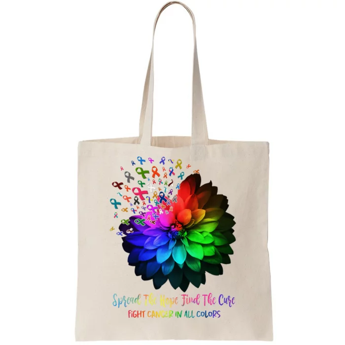 Fight Cancer In All Color Spread The Hope Find A Cure Tote Bag