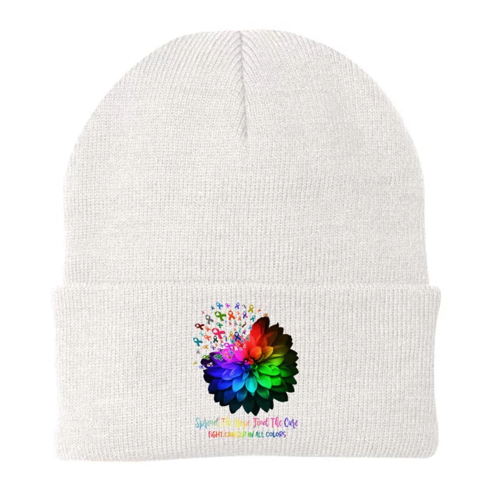 Fight Cancer In All Color Spread The Hope Find A Cure Knit Cap Winter Beanie