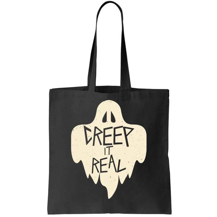 Funny Creep It Real Cool Ghost Retro Halloween Gift Tote Bag