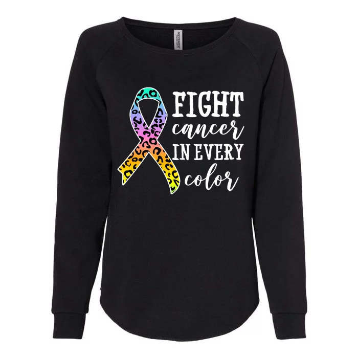 Fight Cancer In Every Color Ribbon Womens California Wash Sweatshirt