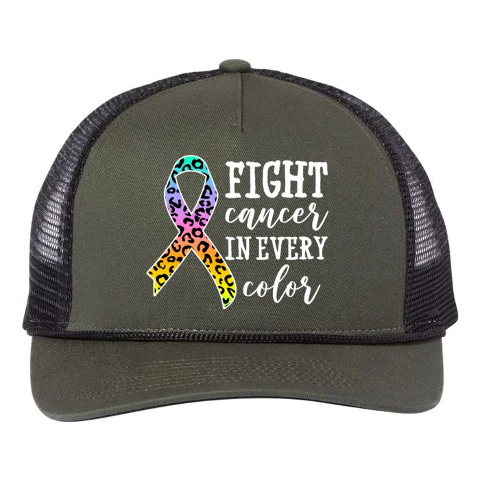 Fight Cancer In Every Color Ribbon Retro Rope Trucker Hat Cap