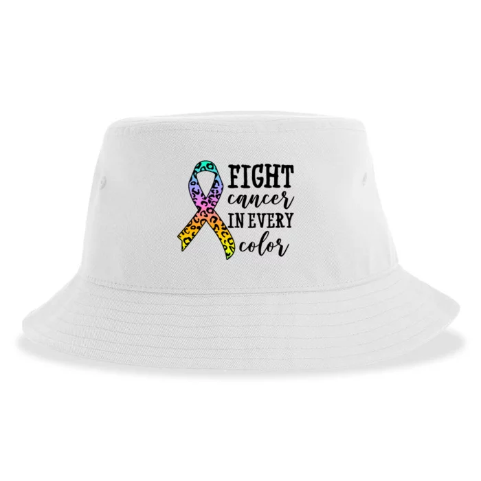 Fight Cancer In Every Color Ribbon Sustainable Bucket Hat